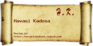Havasi Kadosa névjegykártya